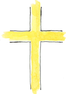 黄色い十字架のイラスト