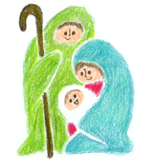 クリスマス物語 聖家族のイラスト マリアは男の子を産む その子をイエスと名付けなさい たまものクラブ