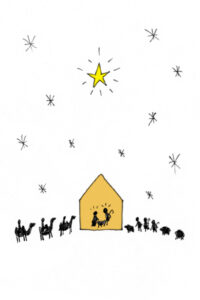 クリスマス物語、聖夜の出来事、馬小屋の上にはダビデの星、ラクダに乗った博士たちと羊飼いたちが見たものは？