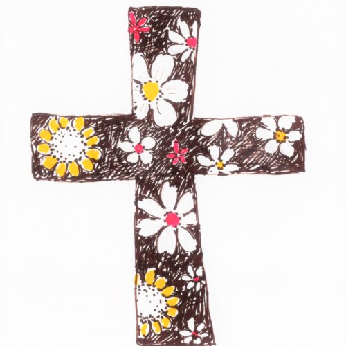イラスト「花の十字架」